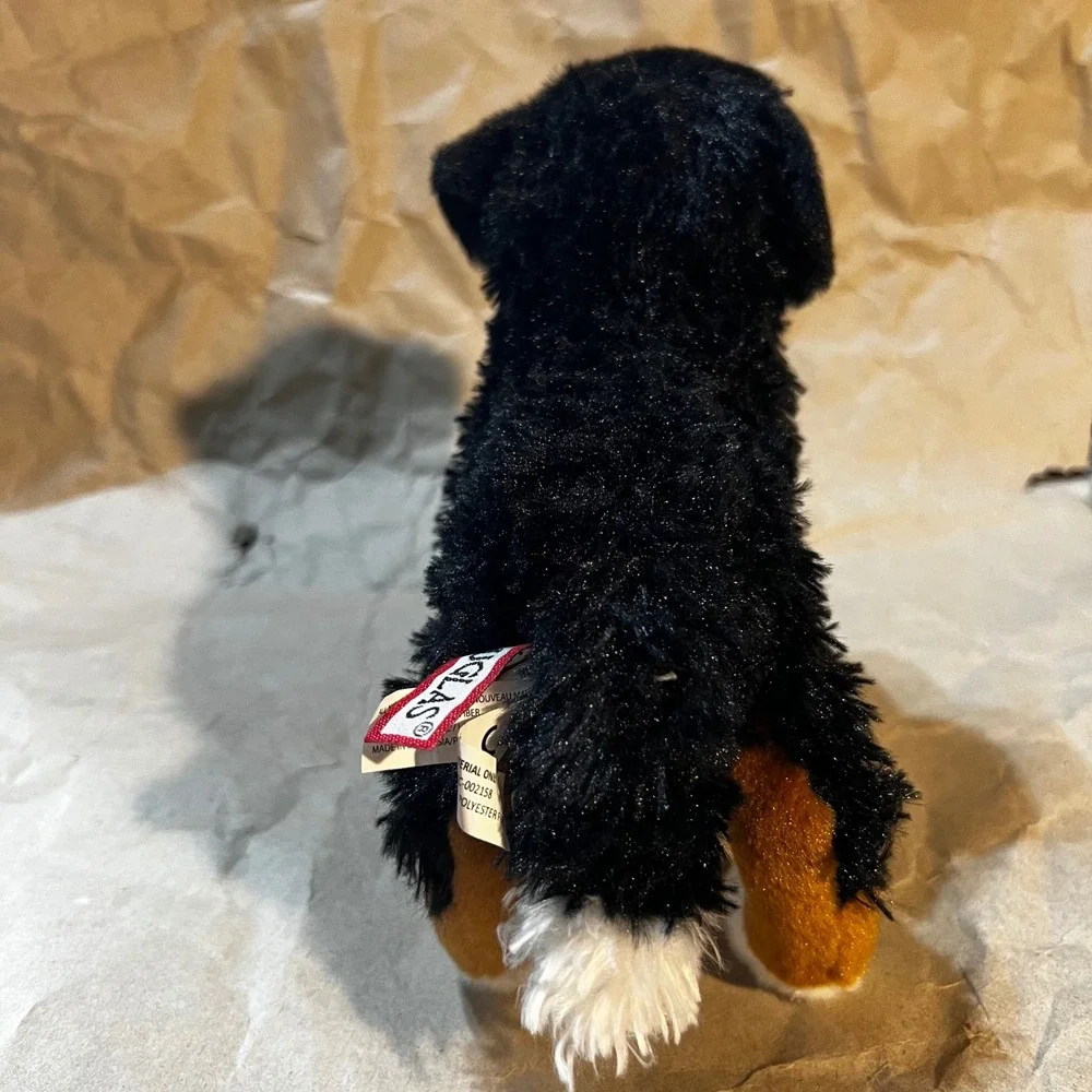Douglas 8in Bernese Mountain Dog Plush Black White Brown Realistic Puppy Toy